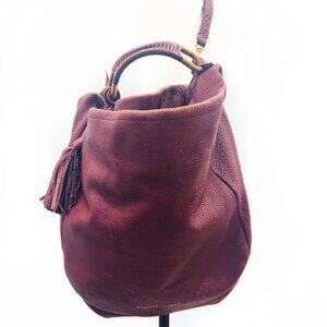 Etienne Aigner Leather Top Handle Hobo Bag w/ Detachable Cross Body Strap